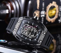 Luxury Quartz Watches Stainless Steel Case 6 Pin Seconds Rubber Band Wristwatch Male Clock