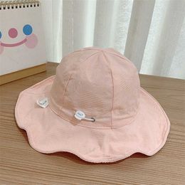 2 Styles Summer Outdoor Caps UV Protection Baby Sun Hat Girls Pink Cotton Cap Children Beach Bucket Hats (for 2-4 Years Old Age) 211023