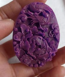 -Natürliche violette Blume Rich viel Glück Jade Anhänger Kostenlose Lieferung