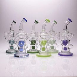10Inch Color Egg Perc Recycler Glass bong Water Smoking Pipe hookah Heady Dab Rigs bowl or quartz banger
