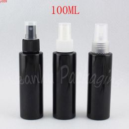 100ML Black Flat Shoulder Plastic Bottle With Spray Pump , 100CC Toner / Water Sub-bottling Empty Cosmetic Containergoods