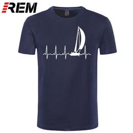 Sailing T Shirt SAILING IN A HEARTBEAT T-Shirt Summer Graphic Tee Shirt Cute 100 Cotton Short Sleeve 4xl Mens Tshirt 210726