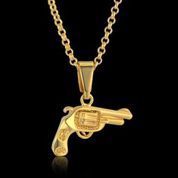 Pendant Necklaces Cute Small Gun Necklace For Women Gold Colour Revolver Model Pendants Jewlery Gift Wholesale