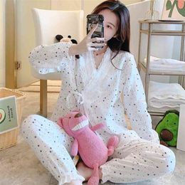 2217# 100% Cotton Maternity Nursing Sleepwear Summer Thin Loose Breastfeeding Pajamas Suits Pregnancy Homewear Lounge Sleep Wear 210918