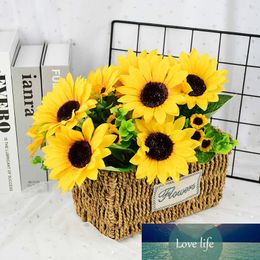 A bunch Sunflower Bouquet Silk Flower Home Garden DIY Artificial Flower Decorations Wedding Engagement Flower Bouquet