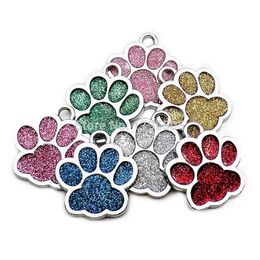 Wholesale 100pcs bright shiny claw accessories alloy id tag puppy collar pendant Pet cat dog back home Y200922