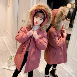 Winter Girls Children's Jacket Thick Plush Cotton Coat Kids Clothes outerwear Parkas Windbreaker For Girl TZ859 H0909