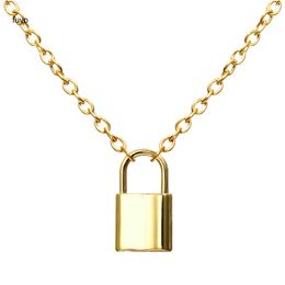 Punk chain with lock necklace for women men padlock pendant necklace neck statement gothic cool fashion friendship gift Jewellery