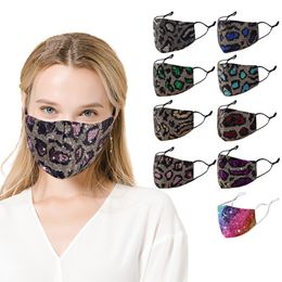 Sequin Mask Leopard Personality Trend Washable Adjustable Colourful N0D3720