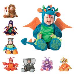 New Arrival High Quality Baby Boys Girls Halloween Dinosaur Costume Romper Kids Clothing Set Toddler Co-splay Triceratops 210226