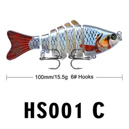 Fiske Lures Wobblers Swimbait Crankbait Hard Bait Artificial Fiske009 Tackle LifeLike Lure 7 Segment 10cm 15.5g Eppacket