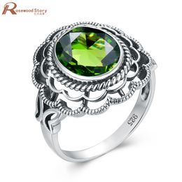 Genuine Peridot Ring 925 Sterling Silver Rings for Women Engagement Ring Silver 925 Gemstones Jewellery Fine Jewellery Anillos Hot