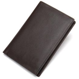 money passports UK - Wallets 2021 Men's Genuine Leather With Passport Cover Vintage Short Wallet Cowhide Purse Money Holder Drop