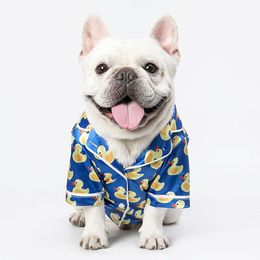Printemps été nouveau pyjama pour animaux de compagnie petit canard jaune imprimé animaux vêtements bouledogue Teddy Bichon chiot vêtements 225g