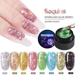 2021 Top Quality sparkling Sequins gelpolish Soak Off Nail Gel Polish Nail Art Gel shiny Diamond nail UV polish glue