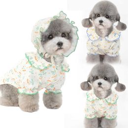 Summer Dog Shirt Pet Hat Cap Cat Puppy Costume Small Dog Clothes Outdoor Pet Clothing Yorkshire Pomeranian Shih Tzu Poodle Coat 211007