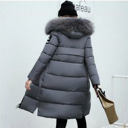 Plus size Women Fashion Winter Coat Long Slim Thicken Warm Down Cotton Padded Jackets Outwear Parkas 3XL 211018