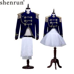 Shenrun Men Women Suits Military Uniforms Navy Dress Stage Costume Photo Studio Wear Wedding Party Prom Singer Performance Suit X0909