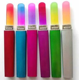 Colorful Glass Nail Files Durable Crystal File Nail Buffer NailCare Nail Art Tool for Manicure UV Polish Tools 9pcs/set