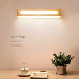 Modern Real Wood Wall Lamp For Bedside Study Living Room Table Kitchen Mirror Wardrobe Aisle Stairway Indoor Home Decoration 210724