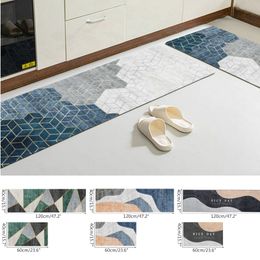 2pcs Kitchen Mat Modern Bath Carpet Entrance Doormat Anti-slip Long Kitchen Rugs Bedroom Household Floor Carpet Door Mats 210301