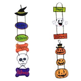 Halloween Decoration triple paper Pendant props listing skeleton pumpkin ghost bat X0820A 50PCS