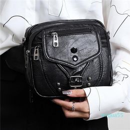 Shoulder Bags Women's Bag Fashion Messenger Soft Leather Washed Small Square