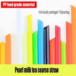 Disposable Dinnerware Plastic Rough Straw Single Film Packaging Pearl Milk Tea Grade Pp