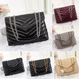 5A designer handbags square fat LOULOU chain bags real leather women's bag large-capacity shoulder bags high quality quilted messenger bag