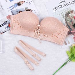 Invisible Bras For Women Push Up Sexy Strapless 1/2 Cup Lingerie Bandage Backless Seamless Lace Bra Bralette Underwear #D 210623