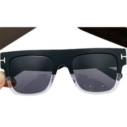 Luxury Design Euro-Am Bigrim Square Gradient Sunglasses UV400 Polarized Italy Black-Clear Acetates Men Women Driving Seaside Goggles fullset design case