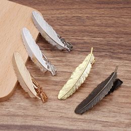 20pcs Clip Bar with Vintage Feather Shape Multi-color plated Brass Metal Tie Clips Clasps Men's Jewelry Accessories