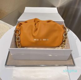Thick Chain Cloud Hobo Bag Purse Luxury Designer Shoulder Bags Celebrity Star Genuine Leather Womens Fashion Dumplings Clutch