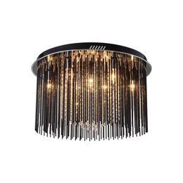 Black crystal chandelier ceiling lamp contemporary luxury bedroom decoration flush mount ceiling light fixture