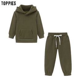 Toppies Fashion Child Set matching hoodies Two Piece Family Pullover Sweatshirts clothes for girls boys suits 210724