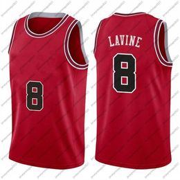 2021 Basketball Jersey Mens Zach 8 LaVine City 23 Dennis 91 Rodman Scottie 33 Pippen RedWhite Black Jersey Stripe Shirt Size S-2XL