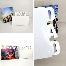 MDF Sublimation Blank Photo Frame DIY Wooden Lettering Photo Board Sublimating White Family Home Album Frame Heat Transfer Items By Air A12