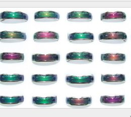 2021 Best Quality!mixed size 100pcs Color Changable Mood Ring free (6mm in width,2.6g/pc)