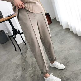 Thicken Women Pencil Pants Autumn Winter 3XL 4XL Plus Size Office Wool Pants Female Work Harem pants Loose Trousers Women E145 210602