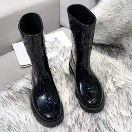 Top Womens Boots thick bottom water boot Platform crystal Shoes Size 35-41 With box