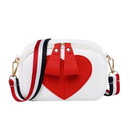 New Women Fashion Shoulder Bag Ribbon Heart-Shaped Pillow Bag Fashion Phone Bag Gift Small Young Lady Messenger Handbag