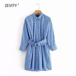 New women vintage turn down collar print sashes mini dress female batwing sleeve buttons vestido chic casual dresses DS3872 210309