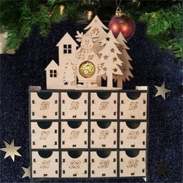 9 Style Double-sided Christmas Countdown Advent Calendar Chocolate Box Cabinet Creative Trinkets Christmas Gift No Lights 201017