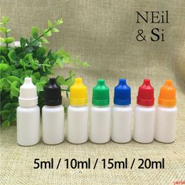 5ml 10ml 15ml 20ml White Eye Drop Plastic Bottle Medicinal Water Cosmetic Liquid Dropping Bottles Light Avoid Free Shippinggood qtys