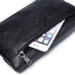 Wallets 1pc Fashionable Style Luxury PU Leather Zipper Coin Purse For Men Clutch Business Male Wallet Vintage Large