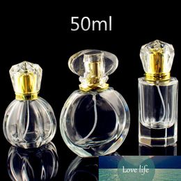 3pcs/otl Top Quality 50ml Transparent Glass Perfume Bottle Portable Empty Spray Fragrance Bottle Atomizer Refillable