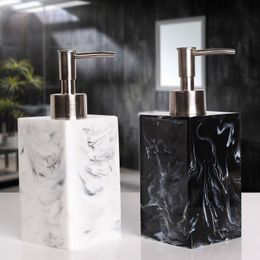 400/500/800ml Creative Resin Dispenser Marble Texture Hand Sanitizer Bottle Hotel Soap Preser Shampoo Shower Gel Empty Bottle Y200407