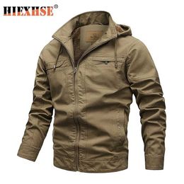 Military Jacket Men Hoode Fleece Spring Autumn Cotton Windbreaker Pilot Coat Army Men's Bomber s Cargo Flight Male 211126