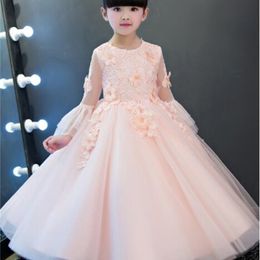 New High quality baby lace princess dress for girl elegant birthday party dress girl dress Baby girl's christmas clothes 1-12yrs 210303
