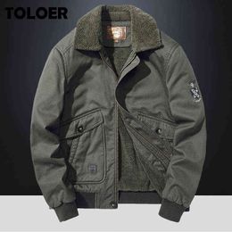 Men Fur collar Jackets Medal Embroidery Coat Military Jacket Winter Warm Coats Zipper Bomber Outdoor Military Outerwear Male Top Y1109